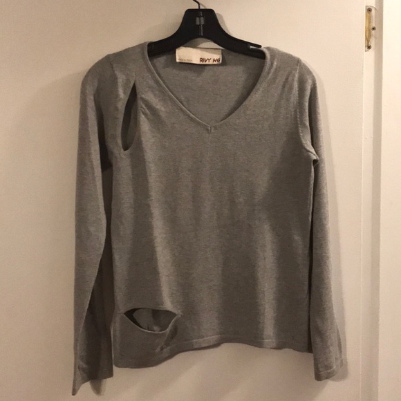 Rivy NG gray v-neck sweater - Picture 1 of 8
